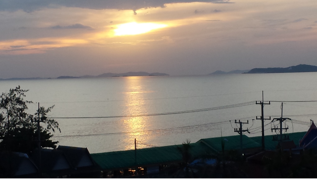 Sunset from the roof
                terrace